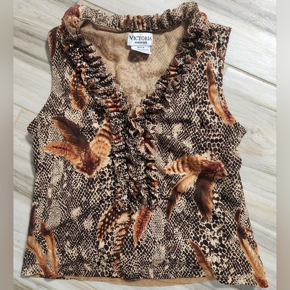 90s vintage brown blouse top